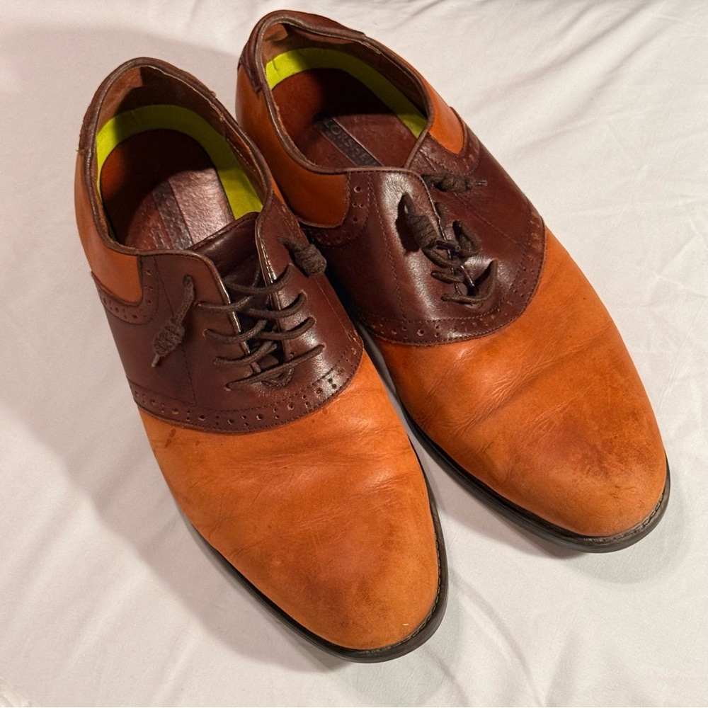 Florsheim ComfortTech Ortholite Two-Tone Brown Leather Men's Oxford Dress Shoes